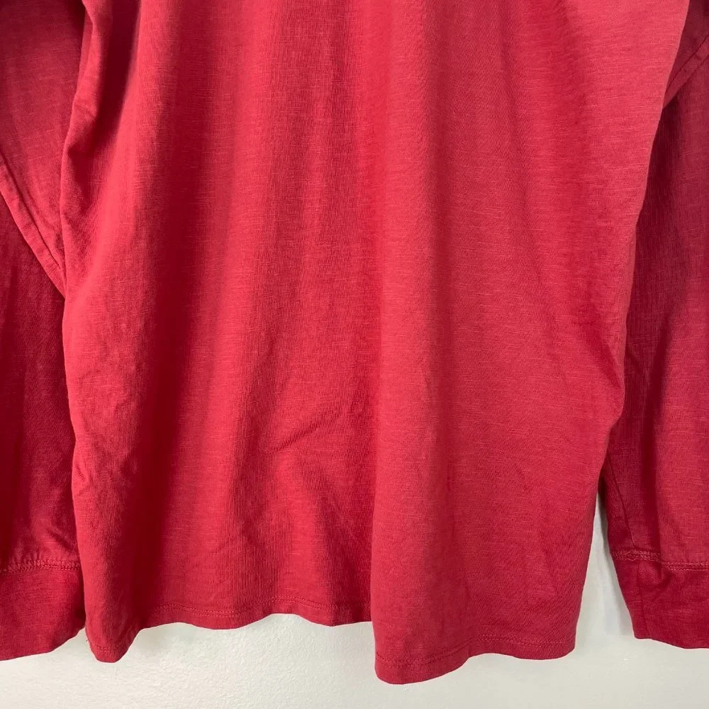 Gap Shirt XL Red Henley Slub Cotton Long Sleeve Casual Men's - Picture 6 of 13